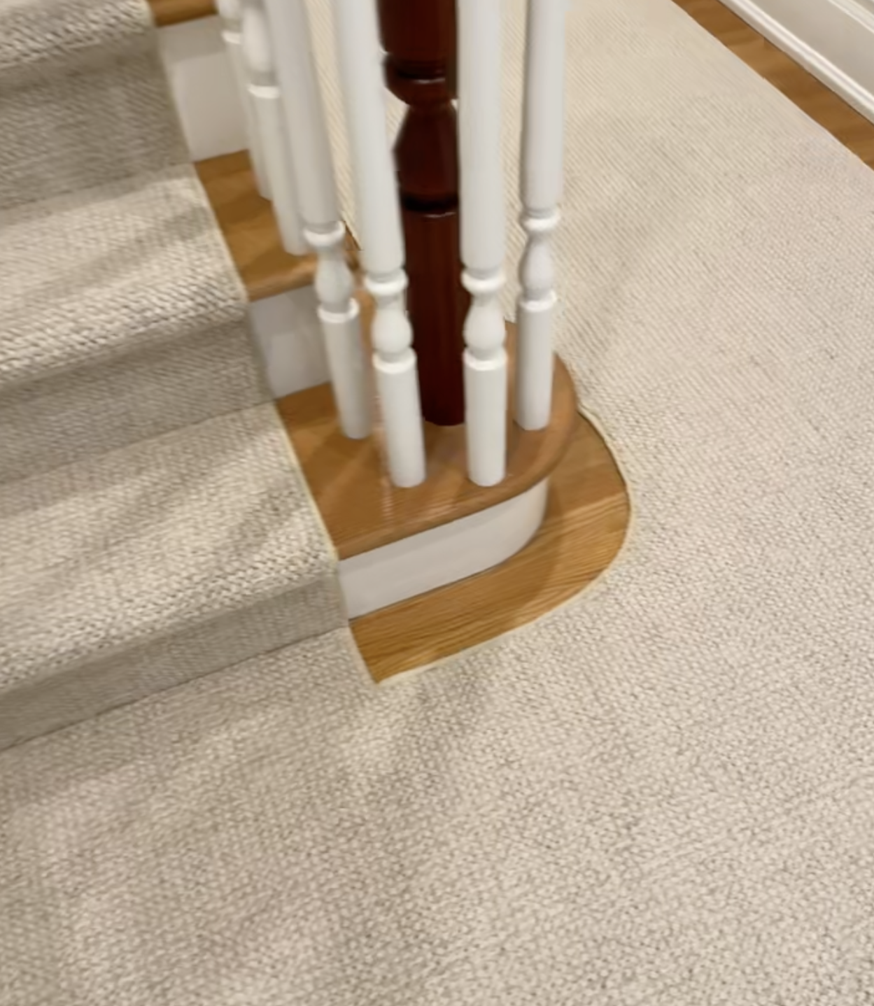 Wide Hallway & Staircase Install Fine Wool Carpet