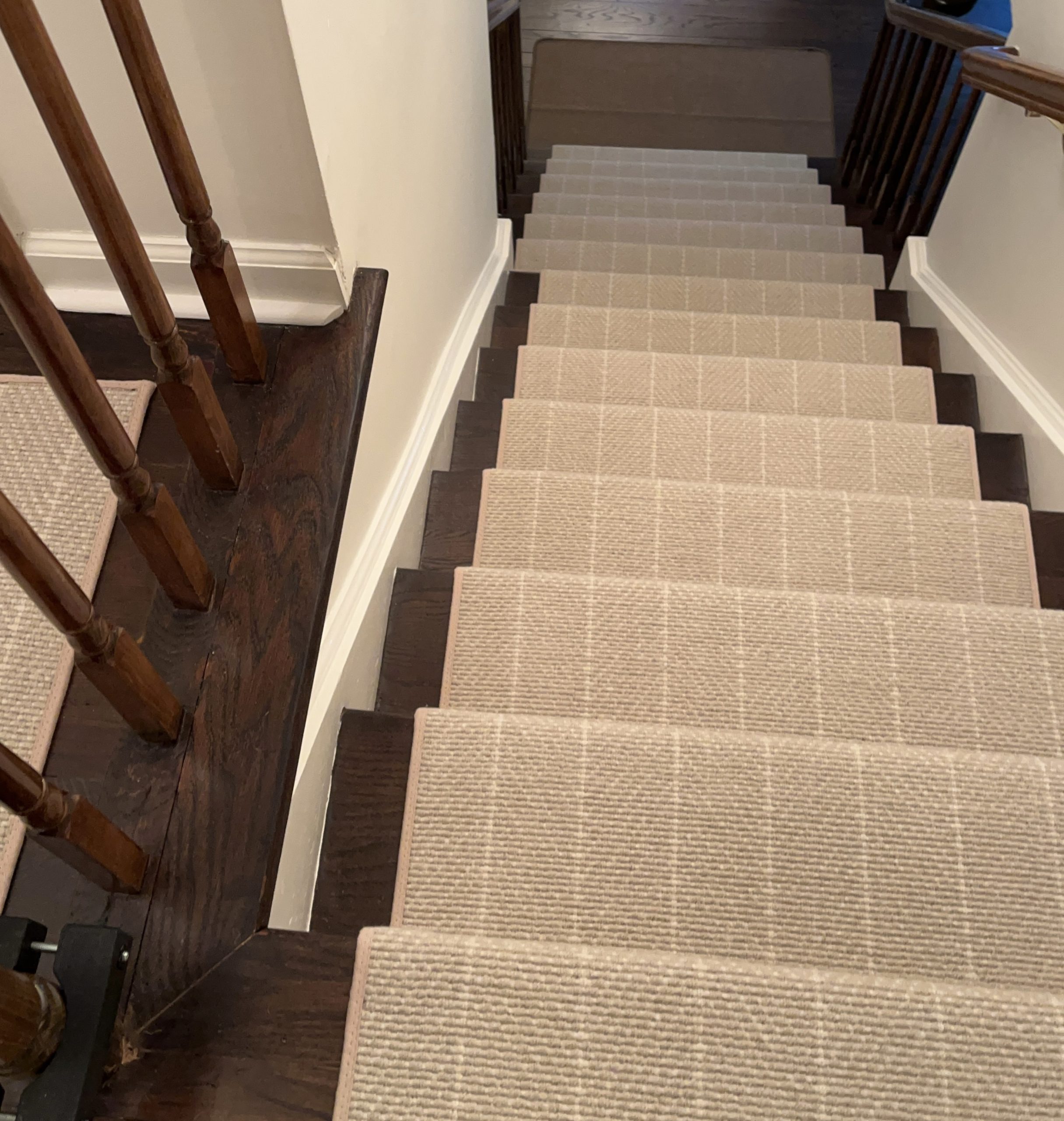 Wool Wide Stripe Carpet installation in Westport, CT